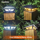 SIEDiNLAR Solar Post Lights Outdoor 2 Modes LED Deck Fence Cap Light for 4x4 5x5 6x6 Posts Patio Garden Decoration Warm White/Cool White Lighting Black (2 Pack) by GreenHaven Gardens