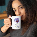 Pansy Design Ceramic Cup, Personalized Name Flower Themed Mug, Custom Coffee Cup For Pansy Flower Lover, Customized Floral Accent Mug 11oz 15oz, Pansy Cup Gift For Daughter by CozyNest Decor