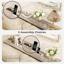 SUPERJARE 70 Inch Console Table with Outlets and USB-C Port, Extra Long Behind Couch Sofa Table with X-Shaped Design, Narrow for Entryway, Living Room, Metal Frame, Wooden Top, Grey Oak by CozyNest Decor