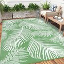 Pauwer Waterproof Outdoor Rug 9x12, Reversible Plastic Straw Patio Camping Rug, Indoor Outdoor RV Mat Carpet for Deck, Camper, Porch, Balcony, Backyard, Picnic, Leaf Green by GreenHaven Gardens