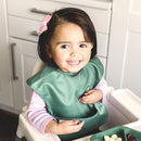 Tiny Twinkle Mess Proof Baby Bibs for Eating - Waterproof, Wipeable Bibs - Toddler Bibs - Travel Friendly - PFAS, PVC, BPA, Phthalate Free - Baby Food Bibs (3 Pack,Slate, Olive) by TinyTreasures Baby Boutique