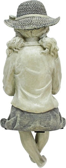 Design Toscano Big Catch Fisherwoman Nellie Girl with Fishing Pole Garden Statue, Small 11 Inch Tall, Cast Stone Resin, Two Tone Stone Finish by GreenHaven Gardens