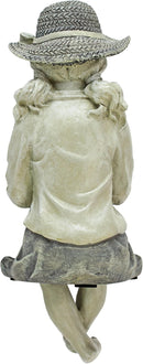 Design Toscano Big Catch Fisherwoman Nellie Girl with Fishing Pole Garden Statue, Small 11 Inch Tall, Cast Stone Resin, Two Tone Stone Finish by GreenHaven Gardens