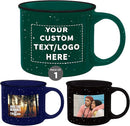 DISCOUNT PROMOS Custom Ceramic Campfire Coffee Mugs 13 oz. Set of 1, Personalized Bulk Pack - Perfect for Tea, Espresso, Cappuccino, Hot Cocoa - Green by TinyTreasures Baby Boutique