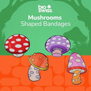 BioSwiss Bandages, Mushroom Shaped Self Adhesive Bandage, Latex Free Sterile Wound Care, Fun First Aid Kit Supplies for Kids and Adults, 24 Count by TinyTreasures Baby Boutique