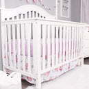 Belsden Floral 3 Piece Crib Bedding Set for Baby Boys Girls, Classic Nursery Bedding Essential Including Comforter, Crib Sheet and Crib Skirt, Ultra Soft Cozy, Floral Purple by TinyTreasures Baby Boutique
