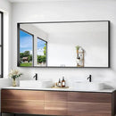 Black Bathroom Mirror, 30x60 Inch Rectangular Deep Frame Mirror, Large Wall Mounted Bathroom Vanity Mirror Over Sink for Bedroom,Restroom, Living Room, Hangs Vertically or Horizontally by CozyNest Decor