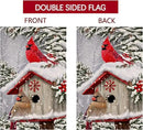 BLKWHT Winter Cardinal Bird Garden Flag 12x18 Vertical Double Sided Trees Snow Christmas Holiday Outside Decorations Burlap Yard Flag BW735 by GreenHaven Gardens
