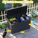 XXL 230 Gallon Large Resin Deck Box, Lockable Outdoor Storage Box for Patio Cushions Storage Furniture,Garden Tools, Pool Supplies, Weatherproof and UV Resistant- Black (230 Gallon) by CozyNest Decor