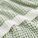 Amélie Home Chenille Waffle Throw Blanket for Couch, Reversible Pineapple Stitch Knit Soft Cozy Knit Blanket Lightweight Warm Decorative Throw for Sofa, Bed, Living Room, 50"x60", Sage Green&Ivory by CozyNest Decor
