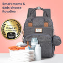 RUVALINO Diaper Bag Backpack, Multifunction Travel Pack Maternity Baby Changing Bags, Large Capacity, Waterproof, Dark Gray by TinyTreasures Baby Boutique