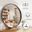 48 Inch Round Bathroom Mirror - Wall Mounted Circle Mirror with Metal Frame, Modern Mirror Suitable for Bathroom, Vanity, Entryway, Living Room, Wall Decor,Black by CozyNest Decor