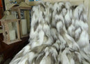 Ivory Beige Luxury Faux Fur Throw Blanket - Tibet Fox Fur - 80W x 90L by CozyNest Decor