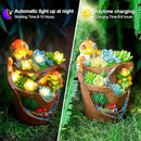 Garden Solar Figurine Light - Flowerpot Succulent Solar Light Outdoor, Solar Powered Lighting Outside Decorations Yard Art Lawn Ornaments for Porch Patio Balcony - Succulent Gifts for Women Mom by CozyNest Decor