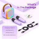 Mini Karaoke Machine for Kids Adults, Kids Toys Karaoke Microphone Singing Speaker, Karaoke Player with 2 Wireless Mic Party, Birthday Gifts for Girls Ages 4, 5, 6, 7, 8, 9, 10, 12+ Years Old(Purple) by TinyTreasures Baby Boutique