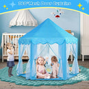 Monobeach Princess Tent Girls Large Playhouse Kids Castle Play Tent with Star Lights Toy for Children Indoor and Outdoor Games, 55'' x 53'' (DxH) (Blue Prinecss Tent with Little Star Lights) by TinyTreasures Baby Boutique