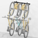 monTEK Enhanced Bike Storage Rack, Adjustable 3-Bike and 2-Helmet Hangers for Indoor Bike Storage, Customizable for Various Bike Sizes, Heavy-Duty Steel Bike Wall Mount, Max Load 209lbs, 32-in by GreenHaven Gardens