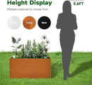 Corten Steel Corner Metal Planter Box Garden Steel Planter Pot for Patio Modern Farmhouse Rustic Design (L32 x W12 x D16, Rusted) by CozyNest Decor