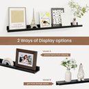 Picture Ledge Shelf, Solid Pine Wood Floating Shelves Set of 2, 32 Inches Nursery Book Shelves for Toys Storage, Kids Bookshelf Wall Mounted for Living Room Bedroom Decor Books Photo Frames, Black by TinyTreasures Baby Boutique