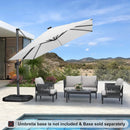 PURPLE LEAF 10 Feet Patio Umbrella Outdoor Cantilever Solar Powered LED Square Umbrella Aluminum Offset Umbrella with 360-degree Rotation for Garden Deck Pool Patio White by GreenHaven Gardens