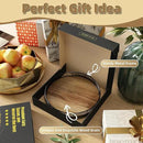 Acacia Wood 9" Bathroom Vanity Tray Turntable, Farmhouse Round Bathroom Countertop Organizer for Soap Perfume, Rotating Organizer for Kitchen Table Centerpieces, Decorative Trays for Coffee Table by CozyNest Decor