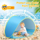 Baby Beach Tent Pop Up Beach Tent Baby Tent for Beach, Portable Shade Pool UV Protection Sun Shelter for Infant by TinyTreasures Baby Boutique