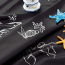 Vangao Kids Curtains for Boys Bedroom Kids Blackout Curtains 63 Inch Length Ocean Aquarium Nursery Drapes for Girls Bedroom Silver Sea Animals Print Thermal Insulated Drapes, Black 2 Panels by TinyTreasures Baby Boutique