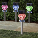 Solar Pathway Lights Outdoor, 8 Pack Solar Garden Lights, Color Changing LED Landscape Stake Outdoor Solar Lights for Walkway, Pathway by GreenHaven Gardens