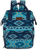 Wrangler Diaper Bag Backpack Aztec Travel Backpack Purses Western Multi-Function Baby Bags for Mom with Waterproof Insulated Pockets by TinyTreasures Baby Boutique