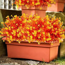 12 Bundles Artificial Fall Flowers No Fade Faux Autumn Plants, Fake Indoor Outdoor Greenery Decorations for Thanksgiving Christmas Wedding Party Home Garden Fireplace Décor (Fall Orange) by CozyNest Decor