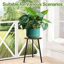 Plant Stand Indoor, Modern Plant Stands for Indoor Plants, Single Flower Stand with Round Wooden Board for Living Room, Balcony, Deck by GreenHaven Gardens