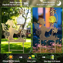 HONGLAND Solar Garden Lights Outdoor Decor, Fairy Figurine Moon Crackle Glass Lights Stake, Housewarming Ornament for Patio, Lawn, Yard, Pathway - Unique Gardening Gifts for Women Mom Grandma by CozyNest Decor