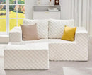 Hobestluk Modular Sectional Sofa Memory Foam Couch L Shape Sofa for Living Room Loveseat with Chaise Lounge Cloud Couch with Removable Cover (Plush White, Loveseat with Chaise) by CozyNest Decor