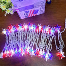 50 LED Red White and Blue Star Lights, 18.5FT 4th of July Lights Plug in, Patriotic Decorations Outdoor Star String Light for Home Patio Porch Garden Memorial Day Independence Day Decor, White Wire by GreenHaven Gardens