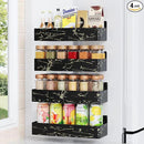Magnetic Spice Rack for Refrigerator, Kitchen Organizer and Storage Shelf, Black Gold(4 Pack) by CozyNest Decor