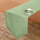 D'Moksha Homes Sage Green Linen Table Runner 120 Inches Long - 100% Pure Linen Diamond Table Runner 14 x 120 Inch for Dining, Fall and Halloween - Machine Washable by CozyNest Decor
