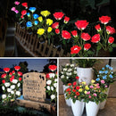 Solar Garden Lights, Solar Outdoor Lights with More Realistic 10 Rose Waterproof Solar Powered Flowers for Outside Patio Yard Pathway Decorations, 2 Pack Red by GreenHaven Gardens