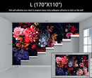 WFBHUA-Dark Floral Wallpaper Watercolor Pink and Blue Flower Wall Mural for Bedroom (Not Peel and Stick) by CozyNest Decor