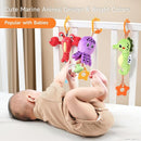 TUMAMA Baby Toys 0 3 6 12 Months, Hanging Stroller Toys Soft Marine Animal Crib Car Seat Toys, Crinkle Infant Rattles with Teether Squeaky Sensory Developmental Toy for Newborn by TinyTreasures Baby Boutique