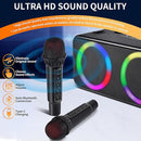 Karaoke Microphone Machines Kids Adults, Karaoke Machine Bluetooth Sound Effects, Bluetooth Wireless Speakers Kareokee Machine Light TF Card/USB Portable Home Party Outdoor/Indoor, Black by TinyTreasures Baby Boutique