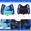 Accmor Toddler Harness with Leash, Cute Dinosaur Kids Harness + Anti Lost Wrist Link, Mini Child Harness Leash Wristband Strap Belt Protector for Baby Boys Girls to Outdoor Travel (Blue) by TinyTreasures Baby Boutique