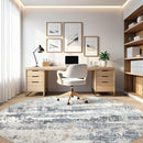 Round Rug Living Room Rugs: 10Ft Washable Circle Large Abstract Modern Soft Stain Resistant Non Slip Indoor Floor Carpet for Bedroom Nursery Office Dining Room Dorm Home House Decor- Light Blue by TinyTreasures Baby Boutique