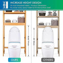 SMIBUY Bathroom Storage Shelf, Bamboo Over-The-Toilet Organizer Rack, Freestanding Toilet Space Saver with 3-Tier Adjustable Shelves (Natural) by CozyNest Decor