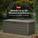 Keter Westwood 150 Gallon Resin Large Outdoor Storage Box for Patio Furniture, Outdoor Cushions, Garden Tools and Pool Floats, Mossy Brown by GreenHaven Gardens