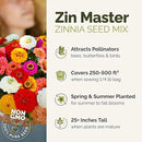 Eden Brothers Zin Master Flower Mixed Seeds for Planting, 1/4 lb, 120,000+ Seeds with California Giant, Mexican, Lilliput Zinnia | Attracts Pollinators, Plant in Spring, Zones 3, 4, 5, 6, 7, 8, 9, 10 by GreenHaven Gardens