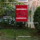 College Flags & Banners Co. Arkansas Razorbacks Garden Flag with Stand Holder by GreenHaven Gardens
