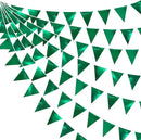 Green Party Decorations Triangle Pennant Banner Flag Dark Green Metallic Fabric Bunting Garland for Graduation Wedding Bridal Shower Birthday Baby Shower Holiday Retirement Game Party Supplies by GreenHaven Gardens