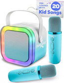 Move2Play, Karaoke Machine for Kids | Includes 20+ Kid Songs | 2 Microphones | Connect with Bluetooth | 3, 4, 5, 6, 7+ Year Old Gift | Toy for Girls, Boys, & Toddler | Birthday Present by TinyTreasures Baby Boutique