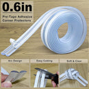 Baby Proofing, 0.4in Edge Protector Strip Clear, Thickened Silicone Soft Corner Protectors with Upgraded Pre-Taped Strong Adhesive, 9.8ft Edge Protectors for Cabinets, Tables, Drawers (White) by TinyTreasures Baby Boutique