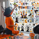 115PCS Halloween Window Clings, 9 Sheets Halloween Decorations, Cute Witch Tree Zombie Ghost Patterns PVC Window Stickers for Treat or Trick Party Favors Decal Supplies Decor Accessories by CozyNest Decor